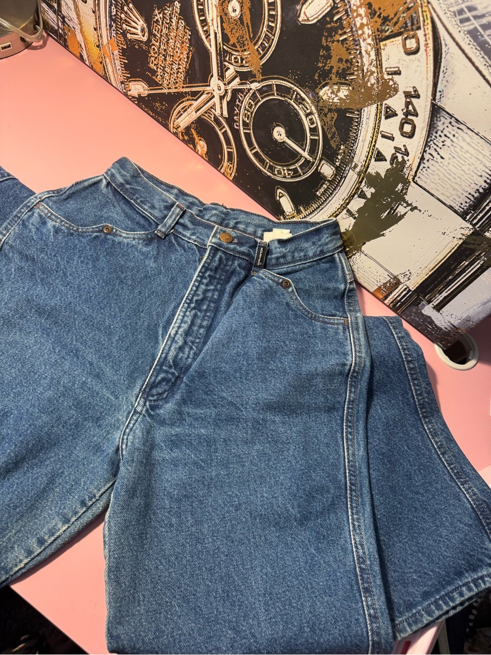 Vintage Rocky Mountain high rise Straight-Leg Women's Jeans in Blue Denim
